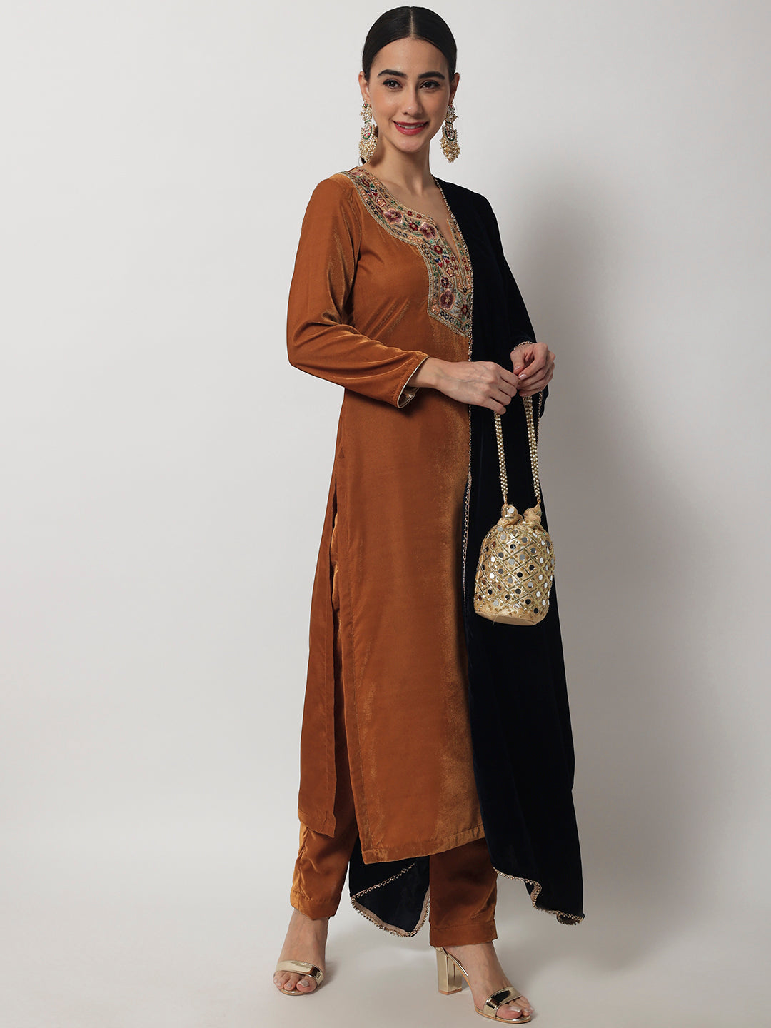 Images of shop velvet kurtis