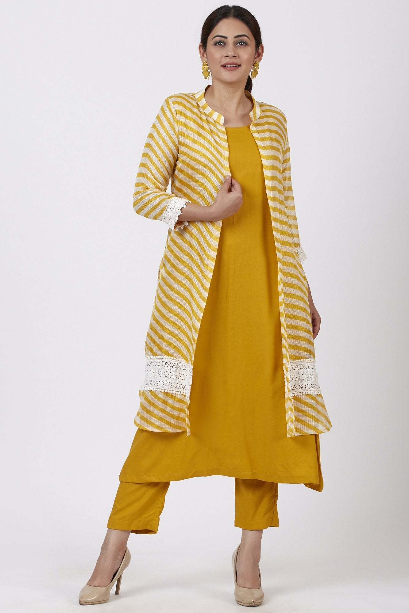 Yellow deals jacket kurti