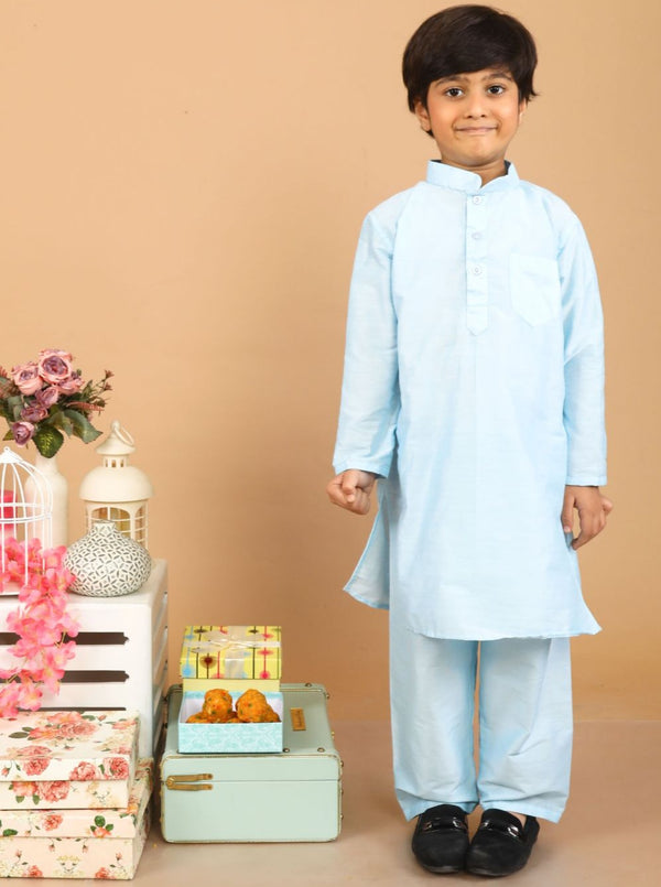 anokherang Boys Kurta Blush Blue Kurta Pajama for Boys