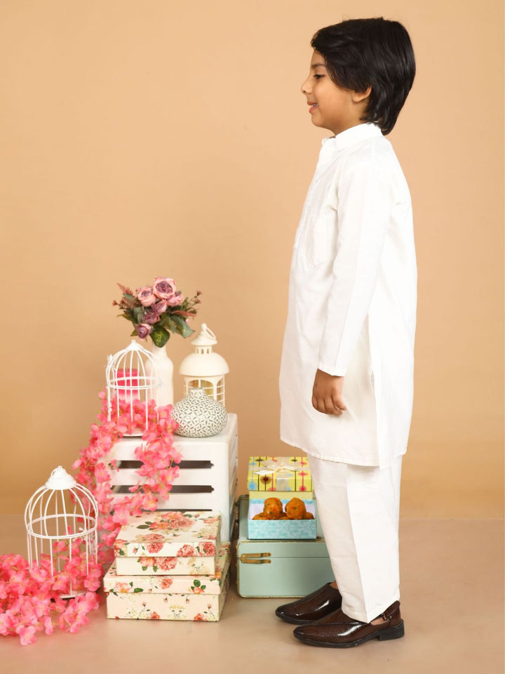 anokherang Boys Kurta Ivory Silk Kurta Pajama for Boys