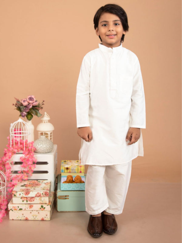 anokherang Boys Kurta Ivory Silk Kurta Pajama for Boys