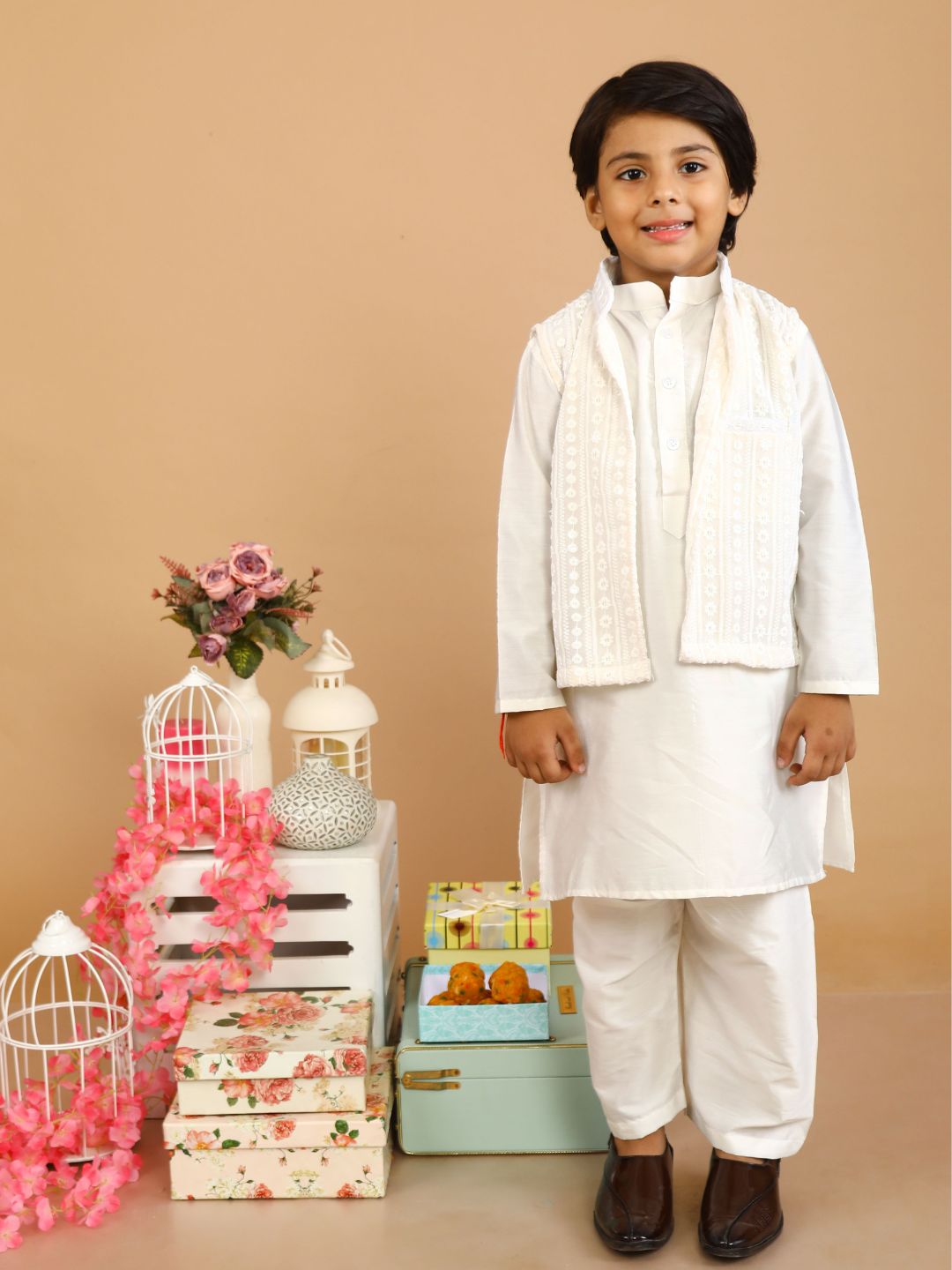 Buy Kids Ethnic Wear Kurta Pyjama with Jacket Set For Boys | Stylish Ethnic  Wear for Wedding and Festival (1 Year, Blue) at Amazon.in