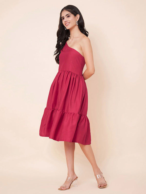 anokherang Combos Blushing Belle Off-Shoulder Dress