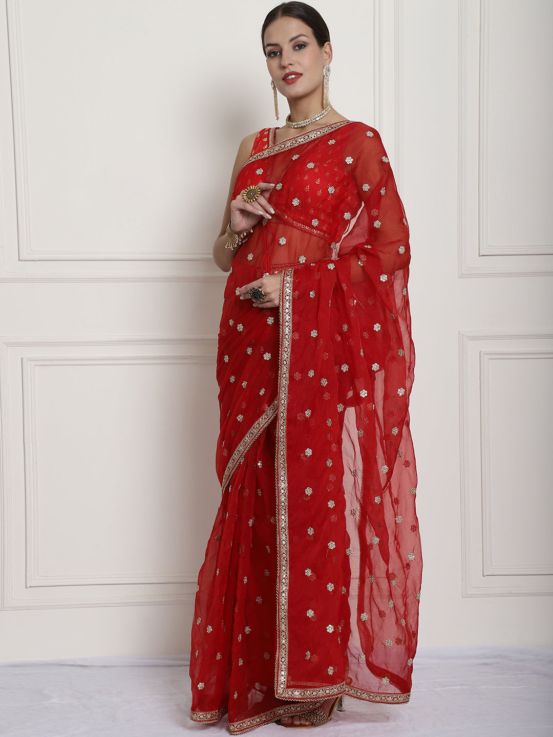 Festive, Reception, Wedding Pink and Majenta color Georgette fabric Readymade  Saree : 1914413