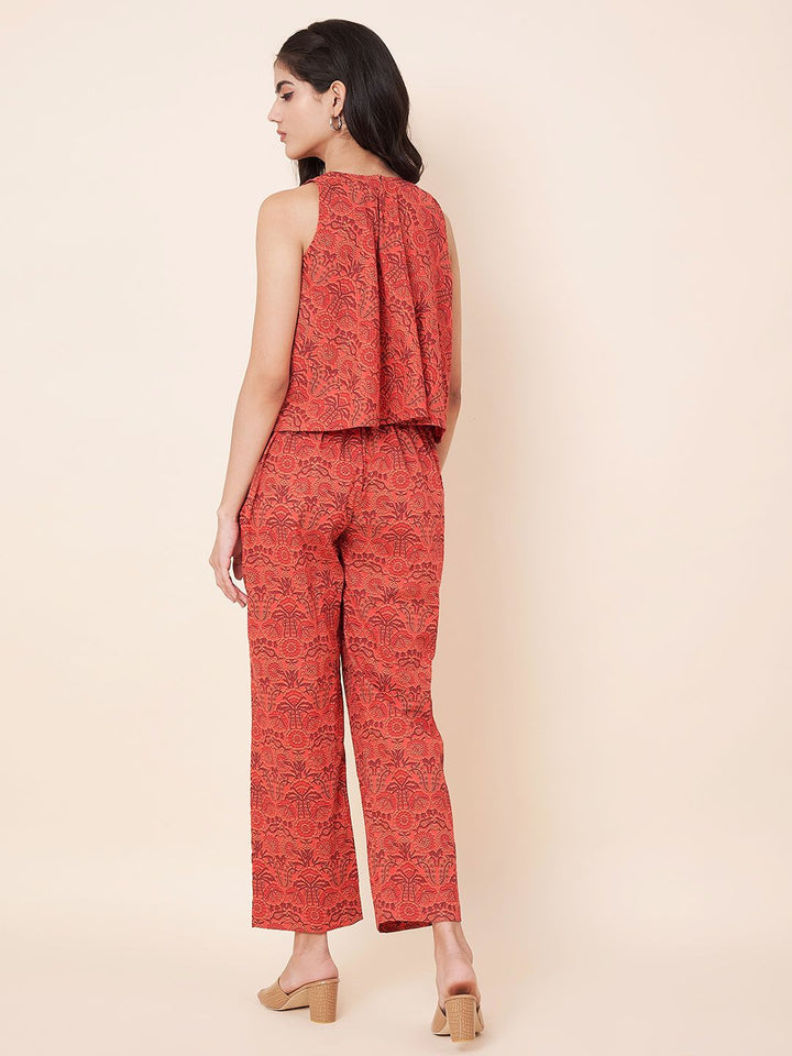 anokherang Combos Carmine Floral Co-ord Set