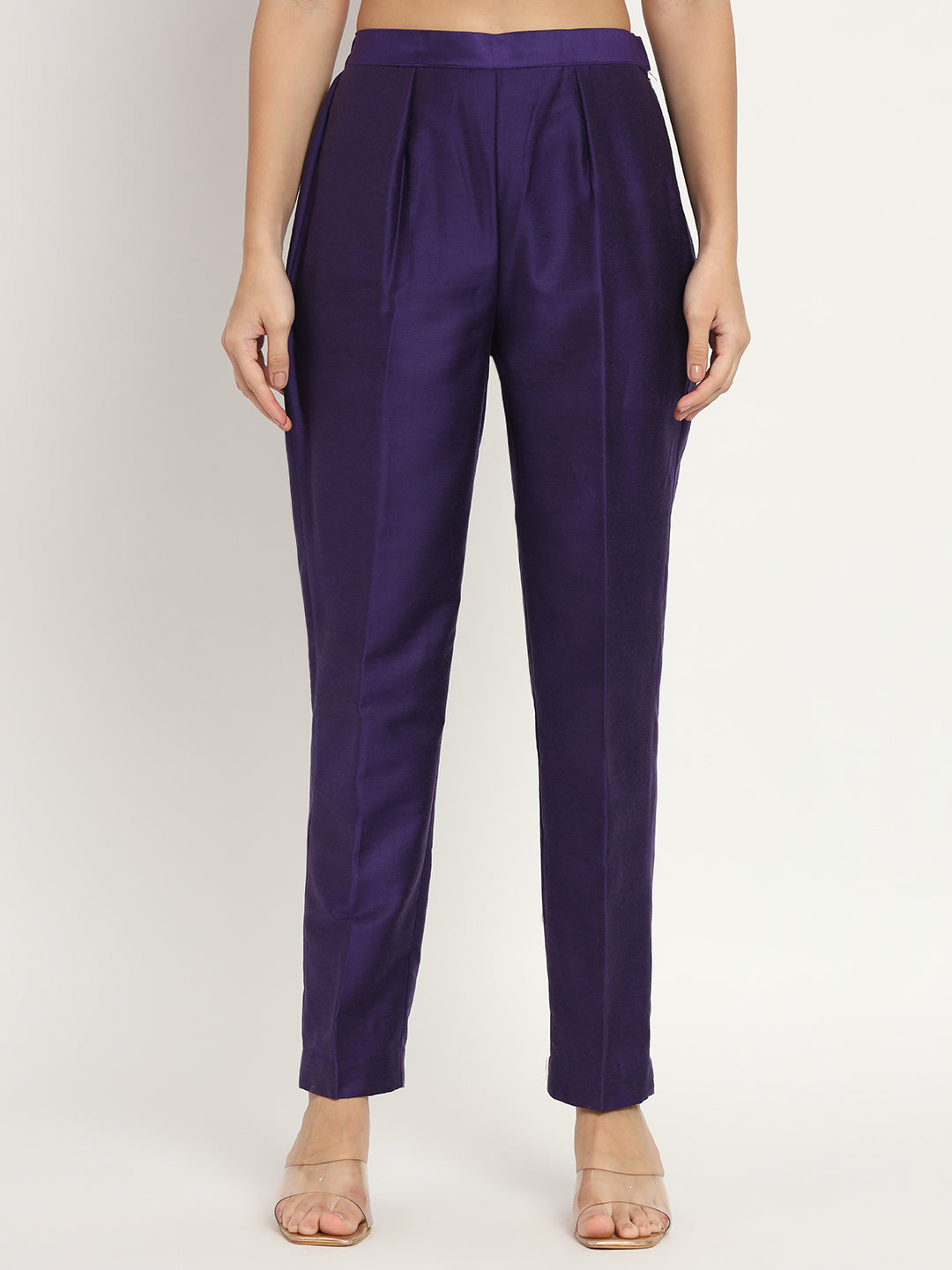 Women's Satin Trousers | Purple Satin Trousers | Tiana Bay