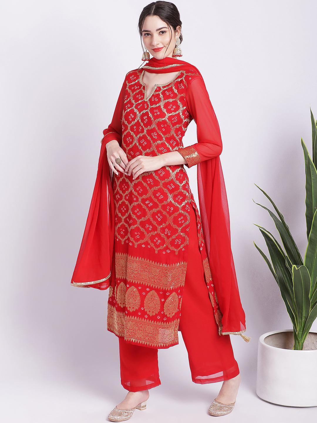 Red on sale bridal suit