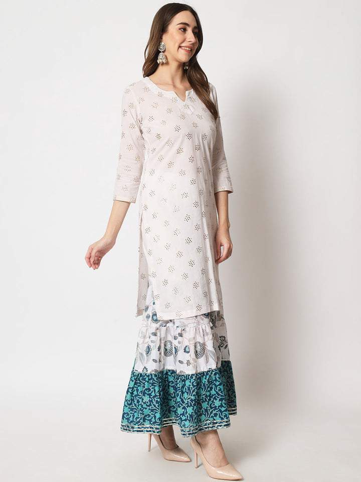 anokherang Combos Shades of Blue Short Kurti