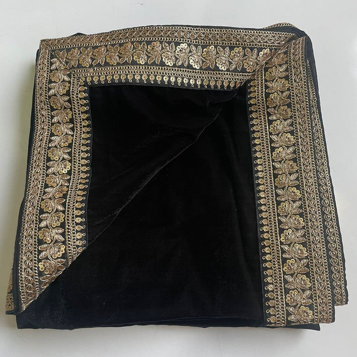 anokherang Dupattas Black Velvet Men's Stole