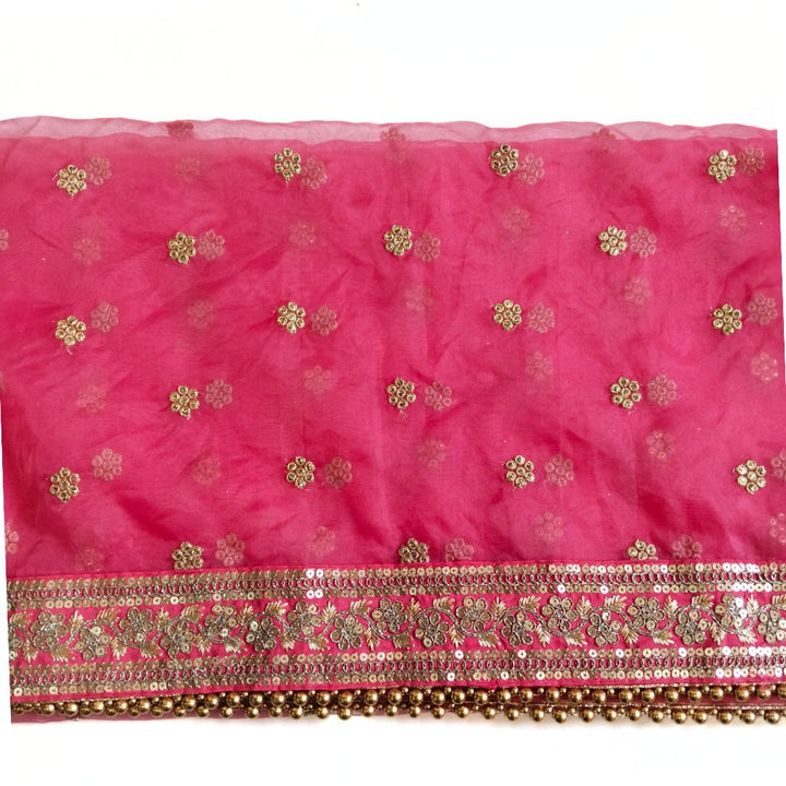 anokherang Dupattas Bridal Flamingo Prism Embroidered Organza Dupatta