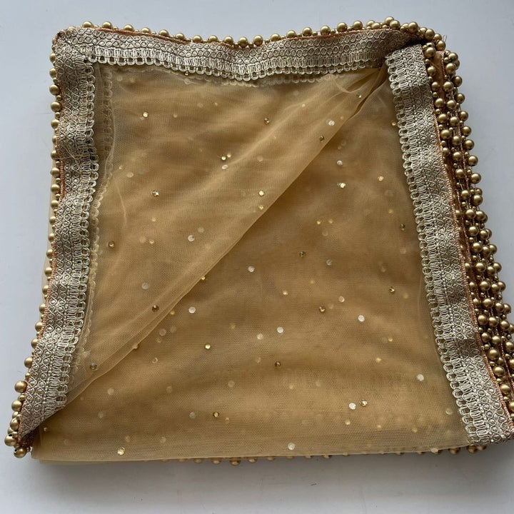 anokherang Dupattas Bridal Gold Net Stone Dupatta