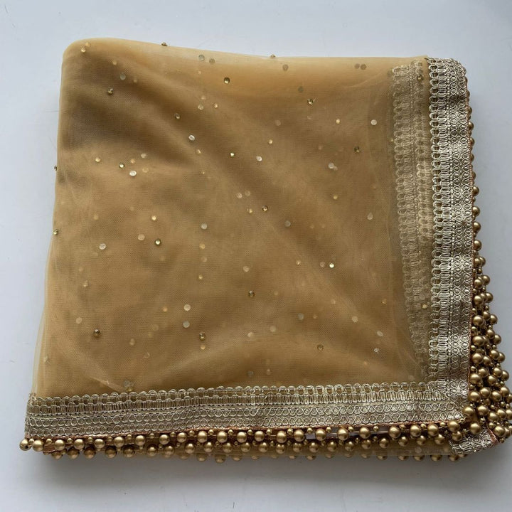 anokherang Dupattas Bridal Gold Net Stone Dupatta