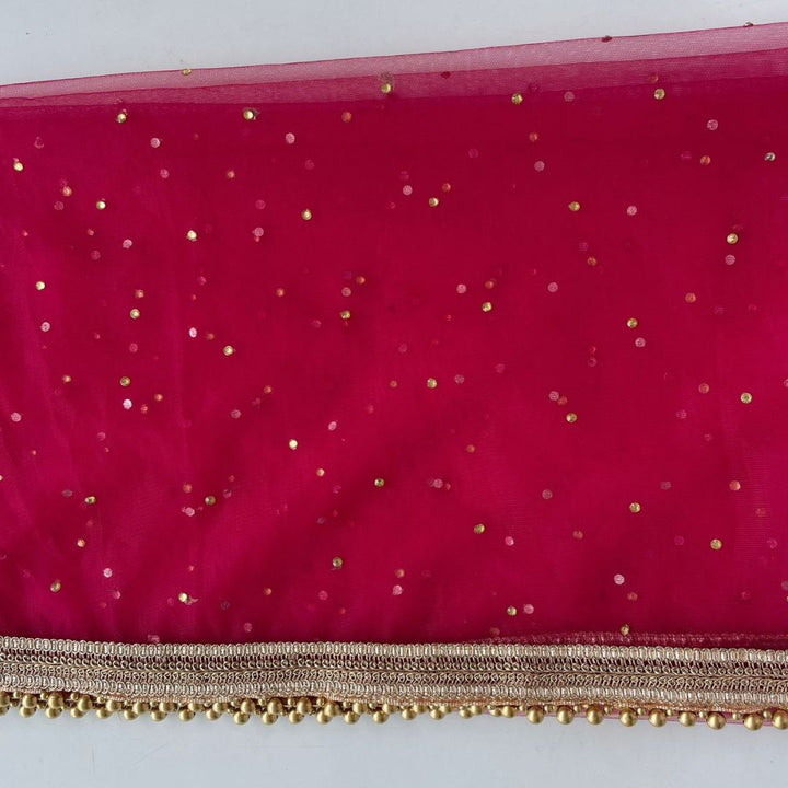 anokherang Dupattas Bridal Pink Net Stone Dupatta