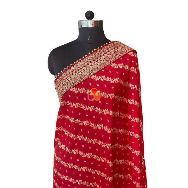 anokherang Dupattas Bridal Sargam Red Silk Banarsi Embroidered Dupatta