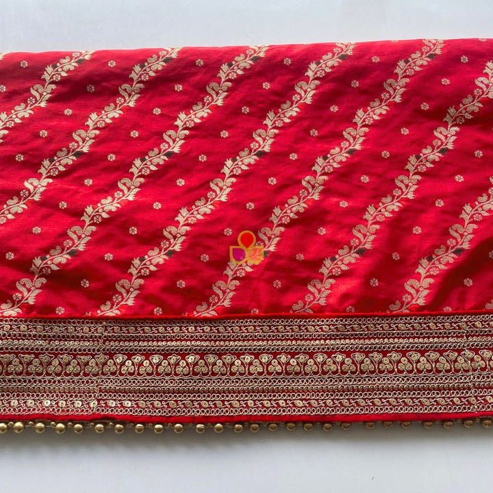 anokherang Dupattas Bridal Sargam Red Silk Banarsi Embroidered Dupatta