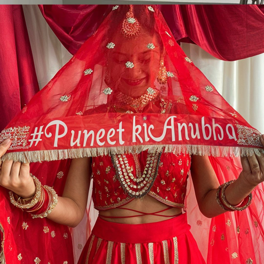 Customized Text Wedding Dupatta for your loved ones, show your emotions for her, high quality customized in text, color and language