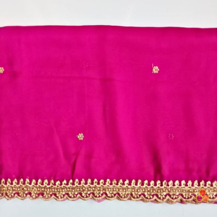 anokherang Dupattas Glam Pink Hand Embroidered Silk Dupatta