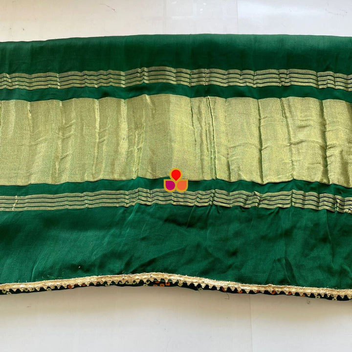 anokherang Dupattas Green Bandhej Silk Dupatta