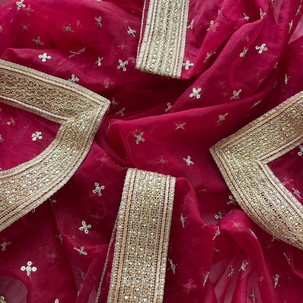 anokherang Dupattas Marron  Pakeeza Organza Dupatta