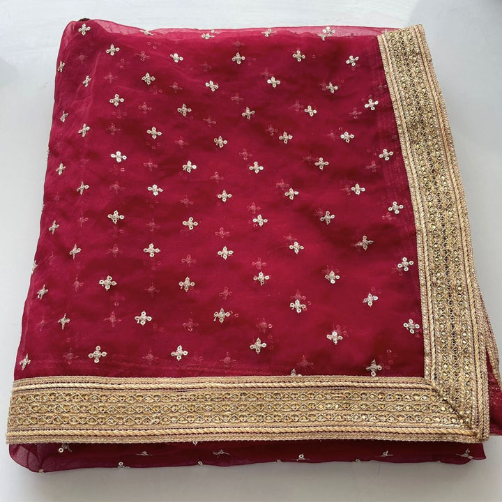 anokherang Dupattas Marron  Pakeeza Organza Dupatta