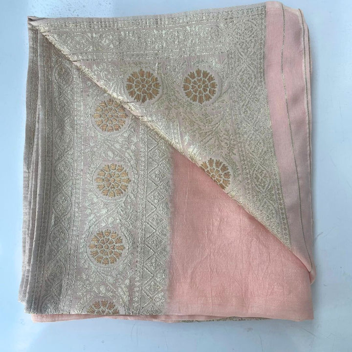 anokherang Dupattas Peach Ethnic Silk Wedding Mens Stole