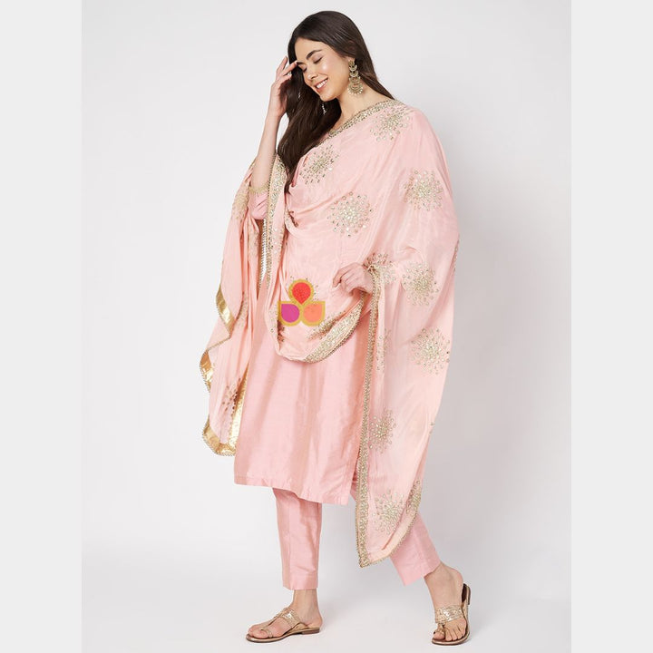 anokherang Dupattas Peach Gota Patti Dupatta