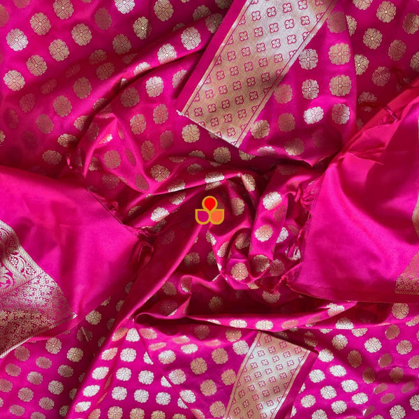 anokherang Dupattas Pink Banarasi Silk Dupatta