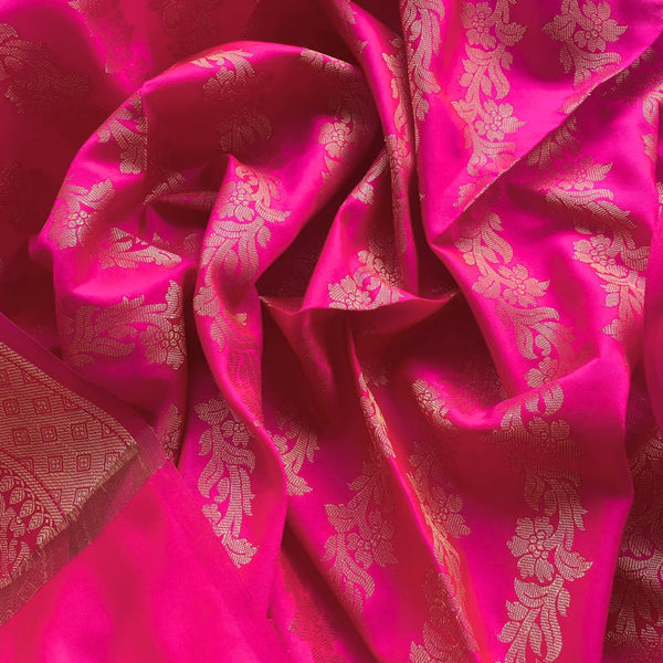 anokherang Dupattas Pink Banarasi Silk Dupatta