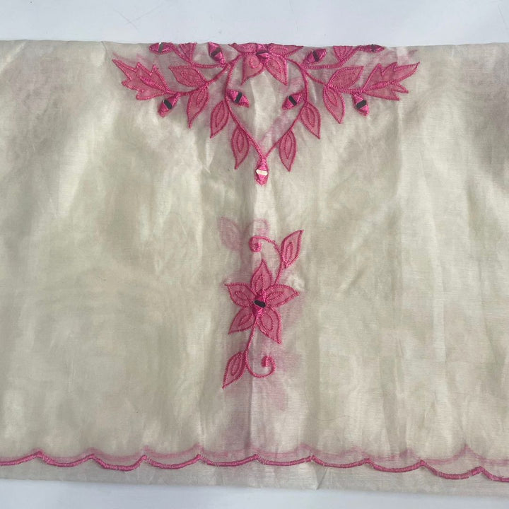 anokherang Dupattas Pink Thread Work Cotton Dupatta