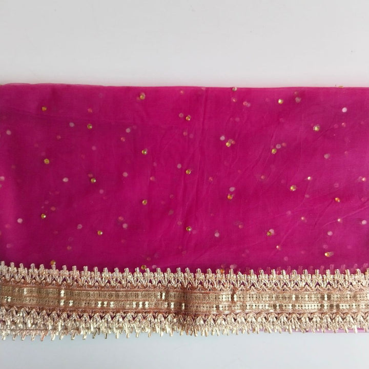 anokherang Dupattas Plum Wine Net Stone Dupatta