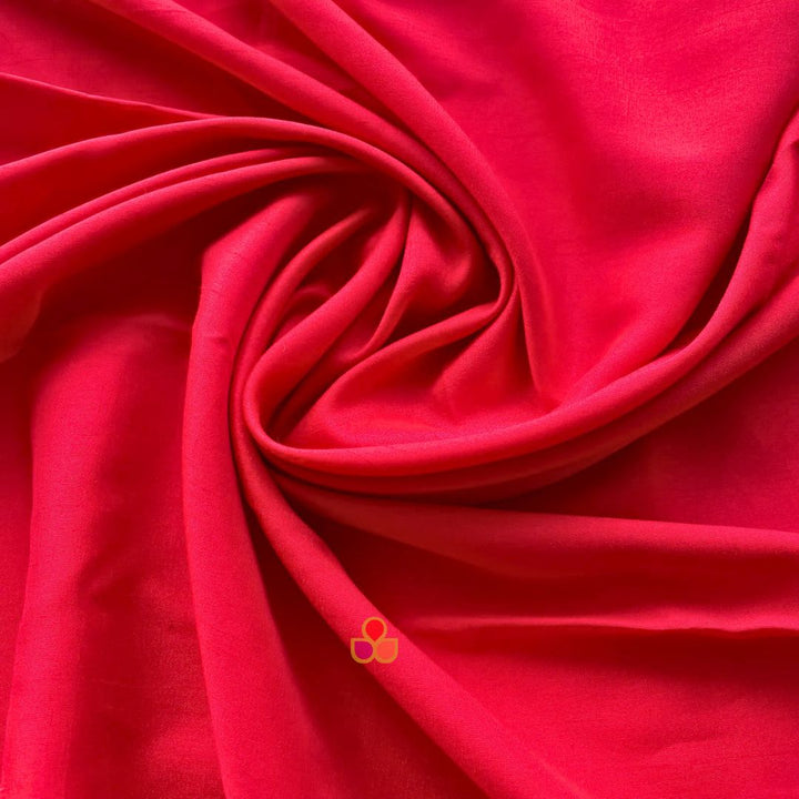 anokherang Dupattas Ruby Red Silk Unstitched Suit with Silk Dupatta