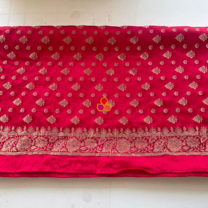 anokherang Dupattas Sparkle Pink Banarasi Silk Dupatta