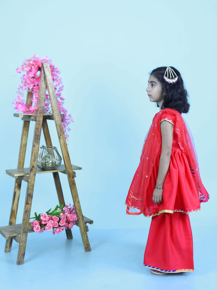 anokherang Kids Suits Pink Anarkali with Sharara for Girls