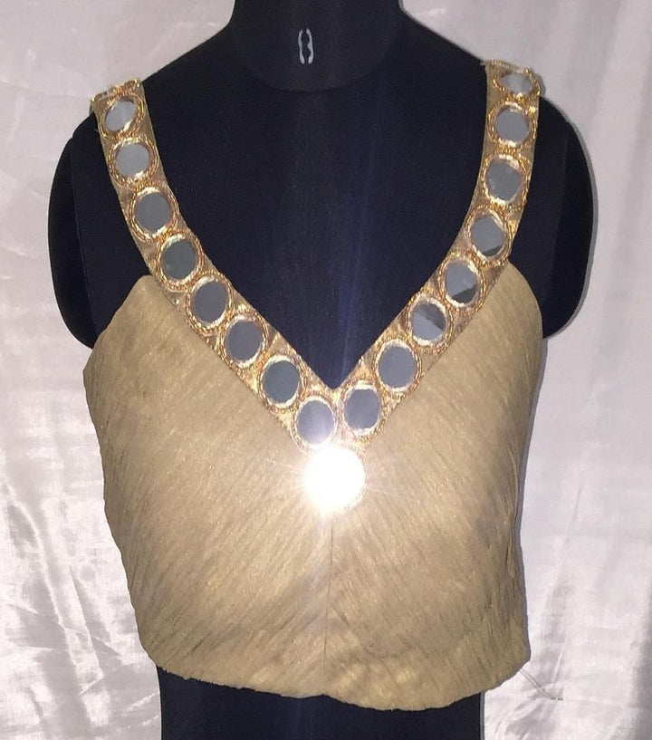 anokherang Blouse Gold Mirror Blouse