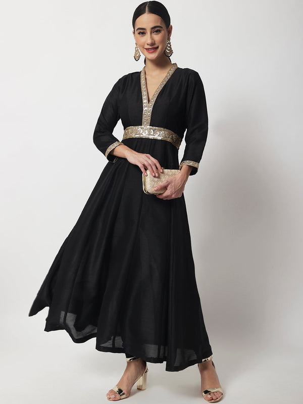 anokherang Combos Black Onyx Anarkali with Leggings