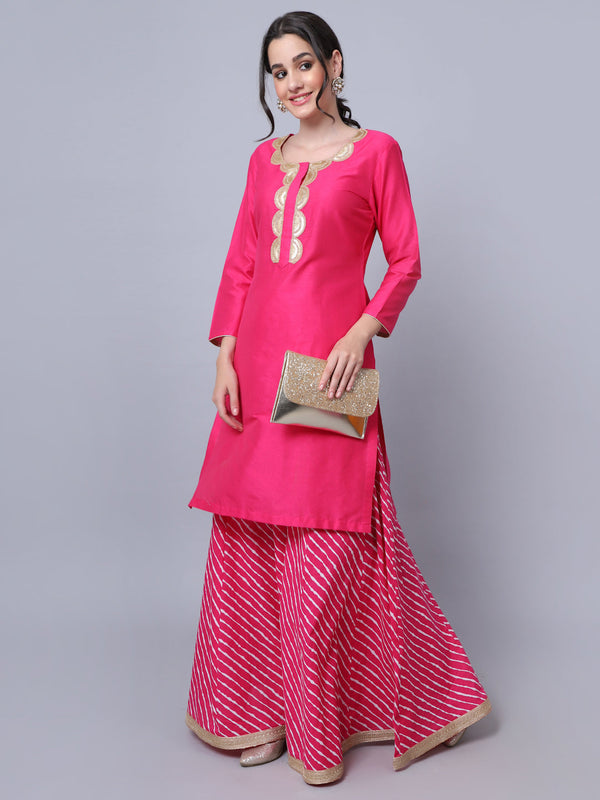 anokherang Combos Candy Pink Short Kurti