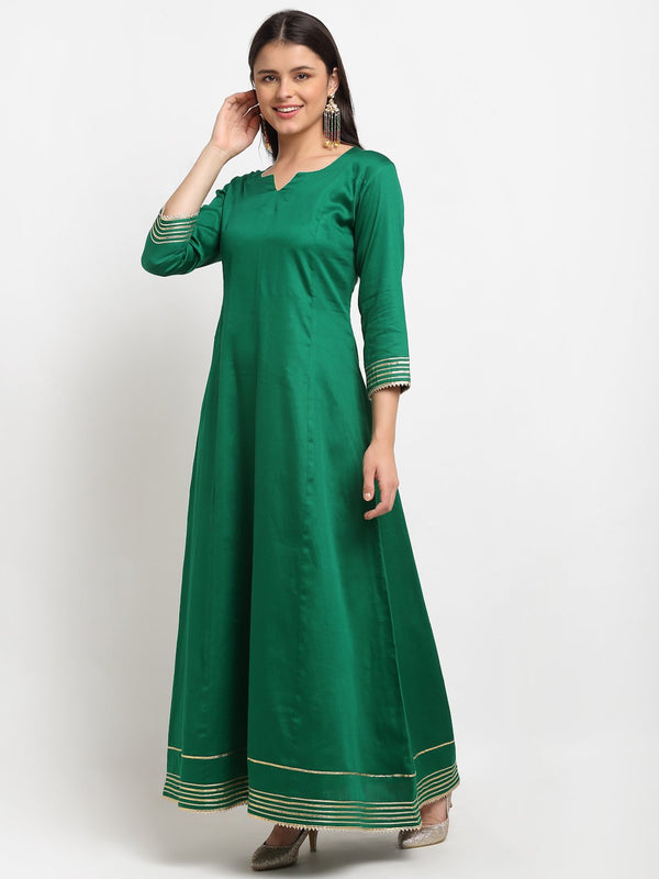 anokherang Combos Green Love Gota Embroidered Floor length