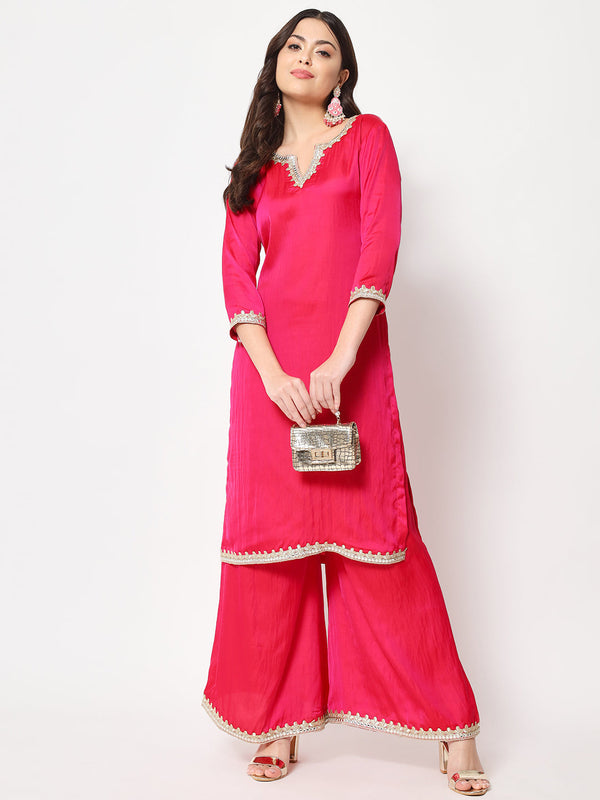 anokherang Combos Pink Shaded Straight Kurti