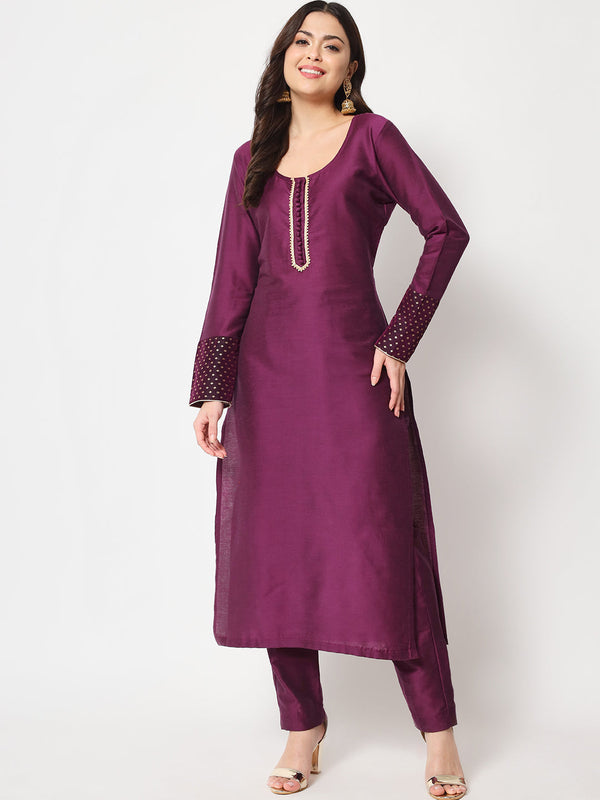 anokherang Combos Purple Smiles Straight Kurti