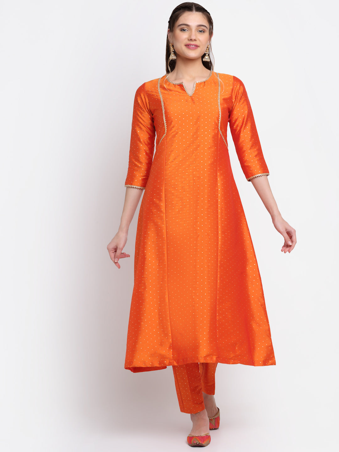 A-Line Pattern Kurti With Print & Buttons - Arhams Online Fashion Store