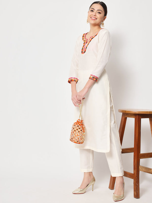 anokherang Combos Swadesi Ivory Straight Kurti