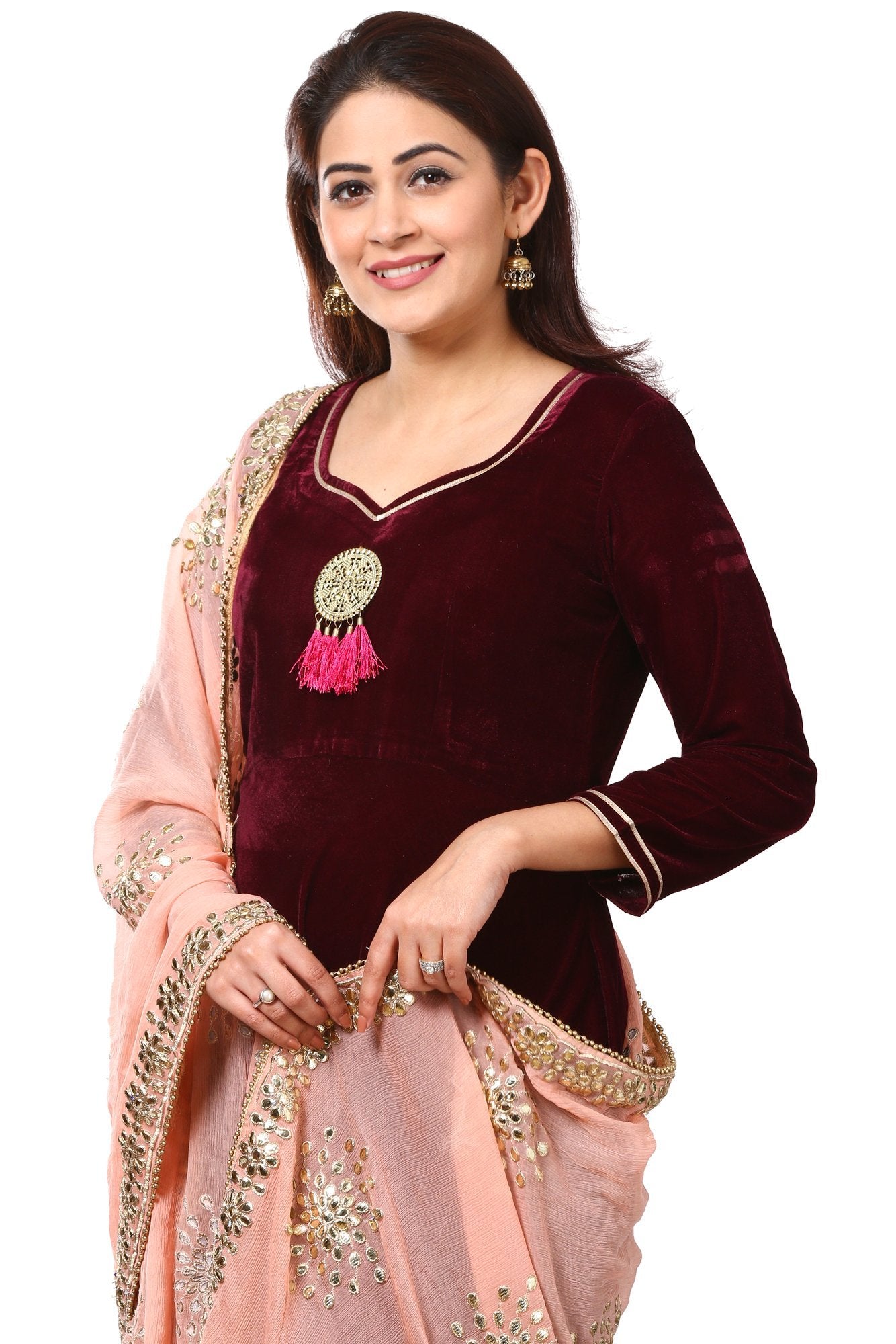 Buy Wine Colour Salwars Online from our Latest Collection