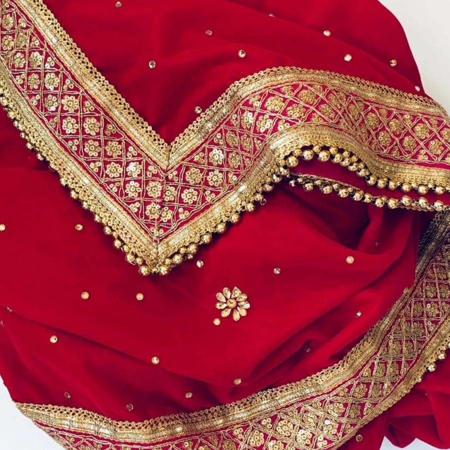 Wedding lehenga designer indian latest velvet lehnga choli embroidered  dupatta #Shoppingover #LehengaCho… | Indian lehenga, Indian wedding dress,  Bridal lehenga red