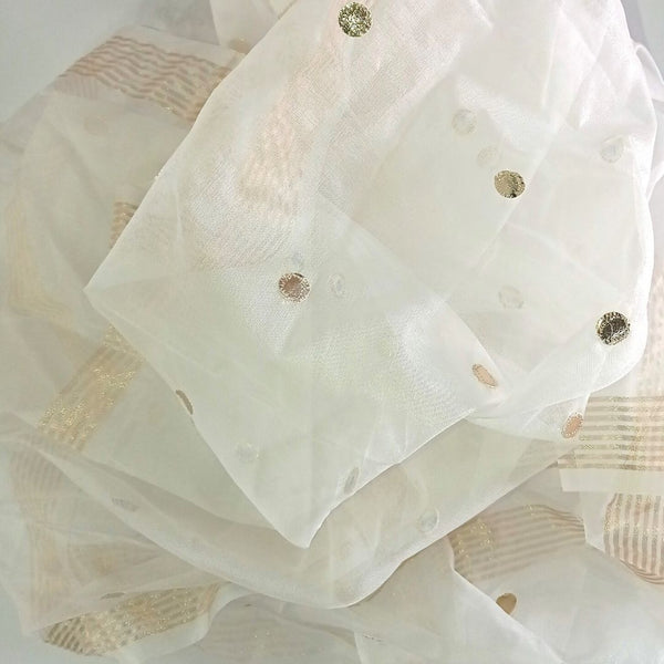 anokherang Dupattas Cloudy White Gotta Organza Dupatta