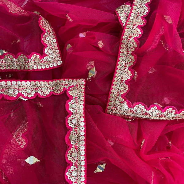 Bridal Entry Dupatta – Tagged Maroon – anokherang