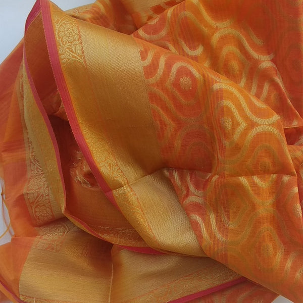 anokherang Dupattas Default Title Yellow  Orange Chanderi Dupatta