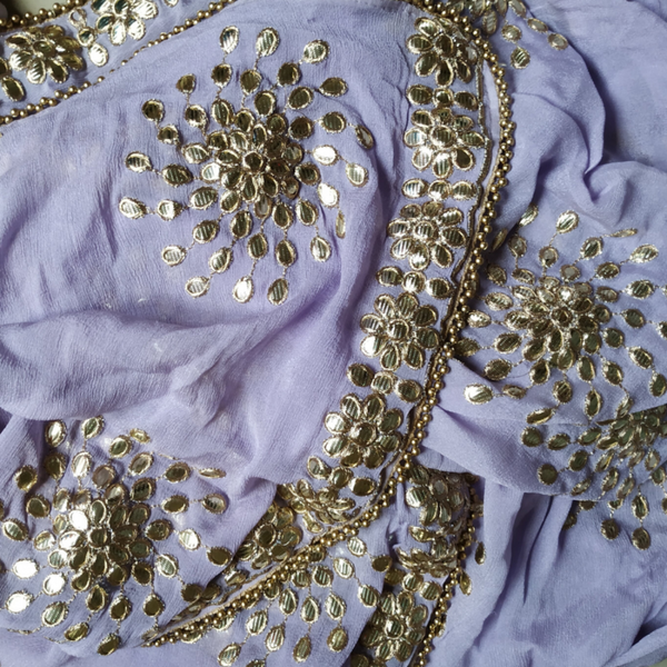 Lavender Gota Patti Dupatta