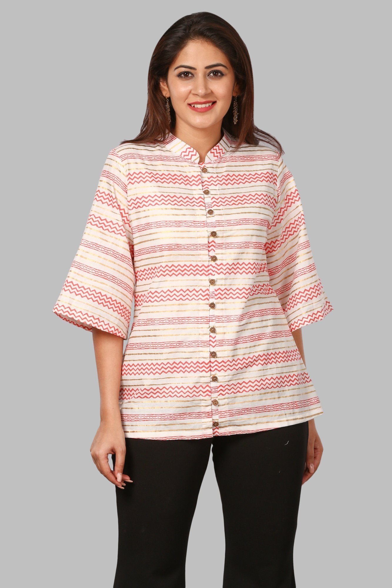 Red Zig-Zag Lines Top – anokherang