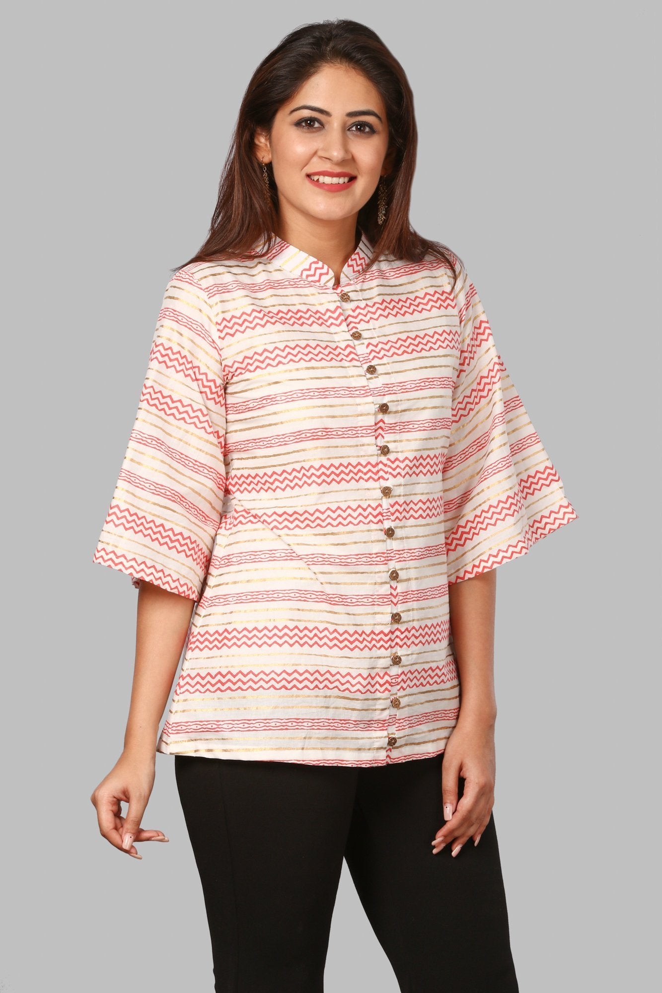 Red Zig-Zag Lines Top – anokherang